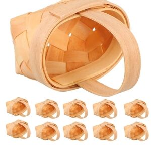 Mini Woven Bamboo Basket Set - Natural Tan